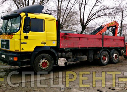 Аренда платформы с краном манипулятором MAN
26.403 30 тонн MAN 26.403